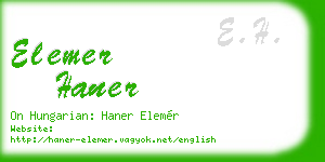 elemer haner business card
